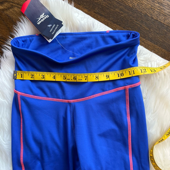 Reebok Womens WOR Detail HRT Leggings Blue High Rise Speedwick Full Length S New - Picture 4 of 9